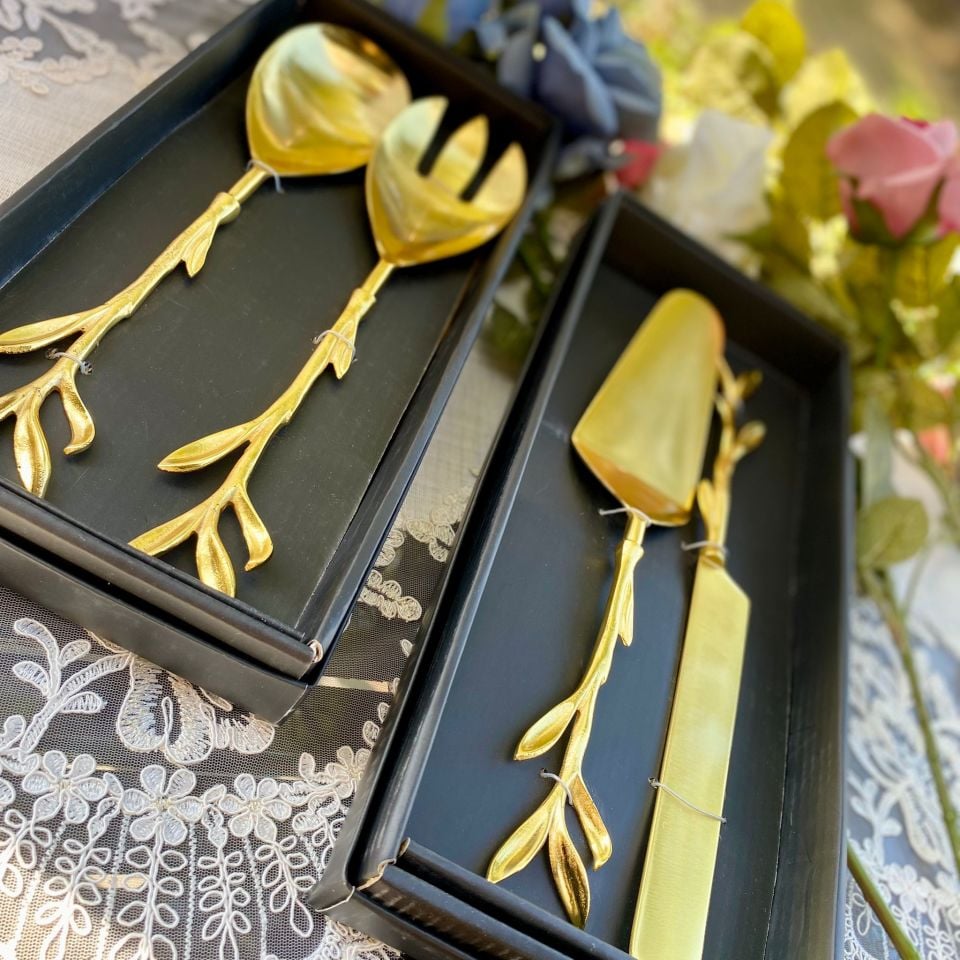 Rita Altın Kek Servis Takımı 2 Parça