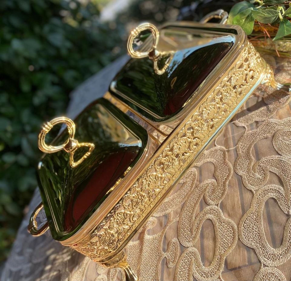 Iron Gold 2 li Dikdörtgen Masa Servisi