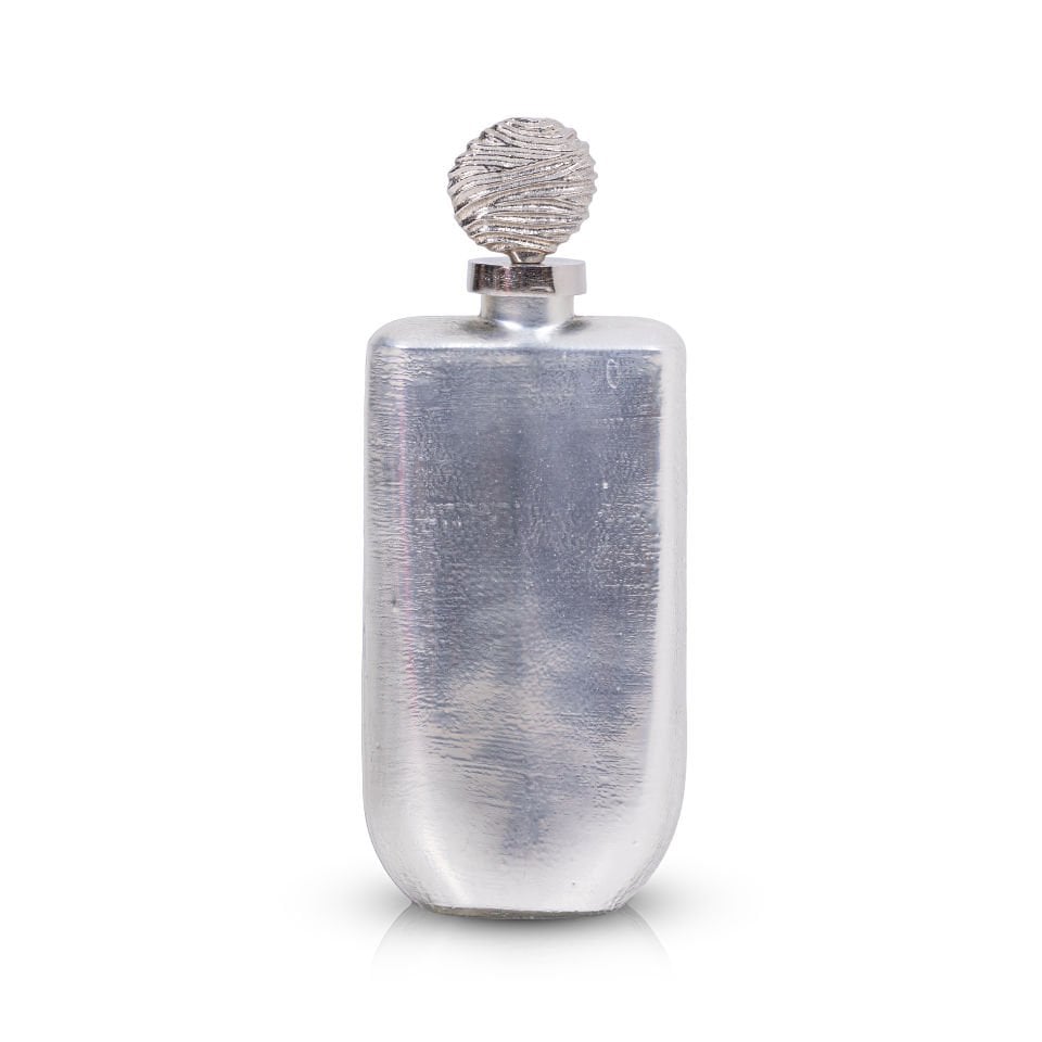 Anemon Gümüş Dekoratif Şişe 41 CM