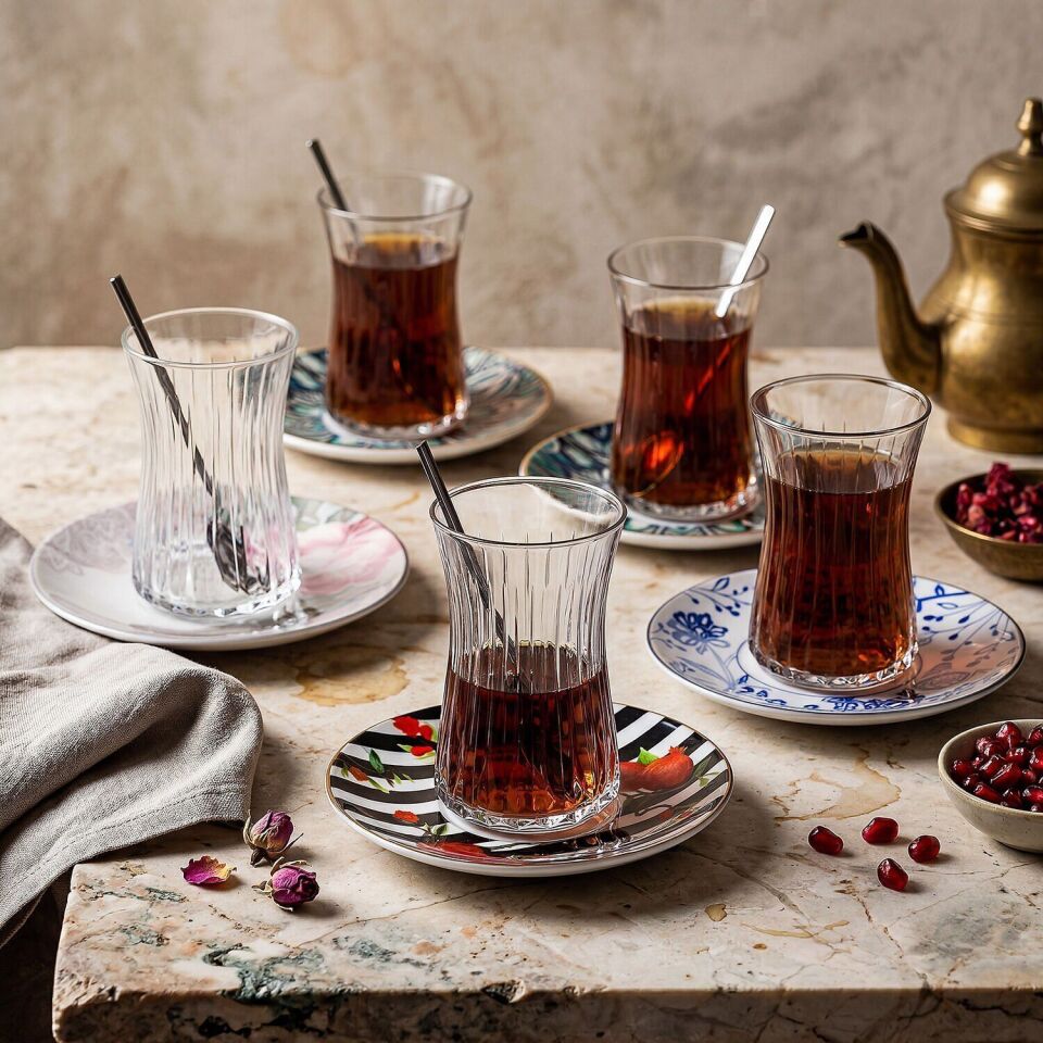 Nora Ballet Line 18 Parça Çay Takımı