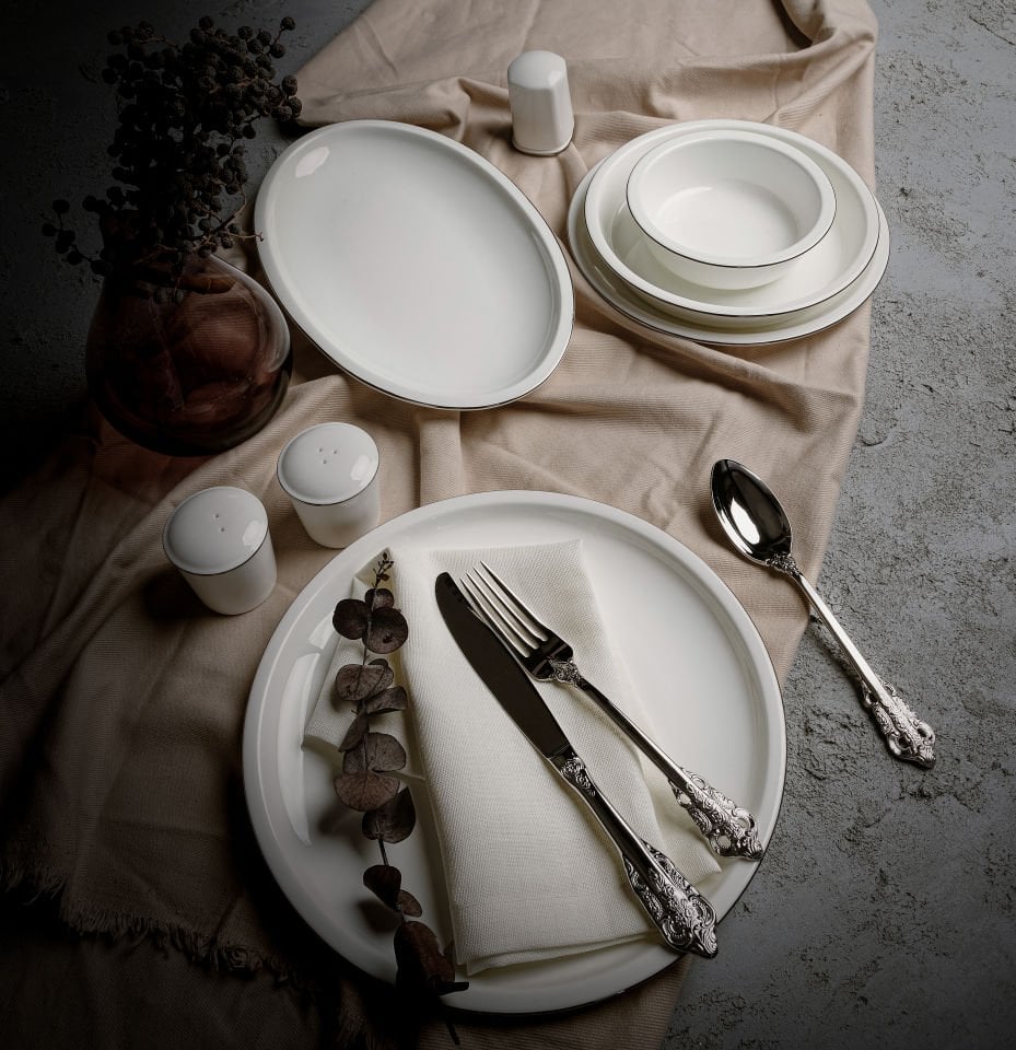 Avalon Platin 60 Parça Yemek Takımı