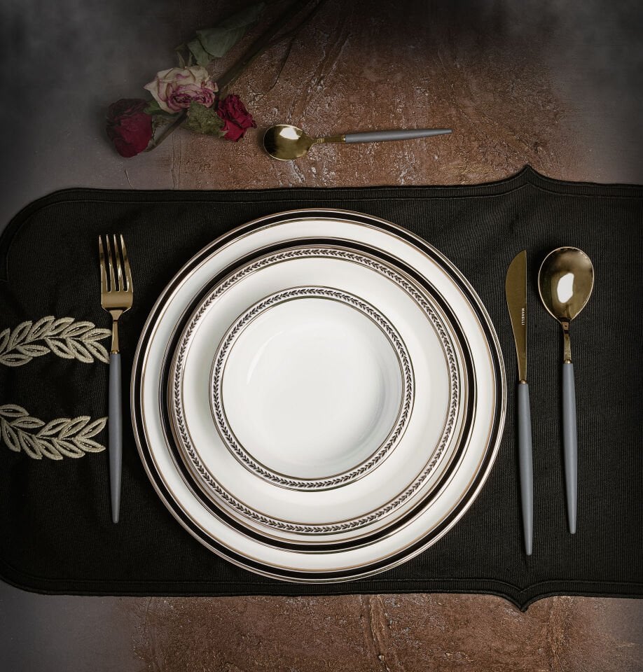 Roys Black 60 Parça Yemek Takımı