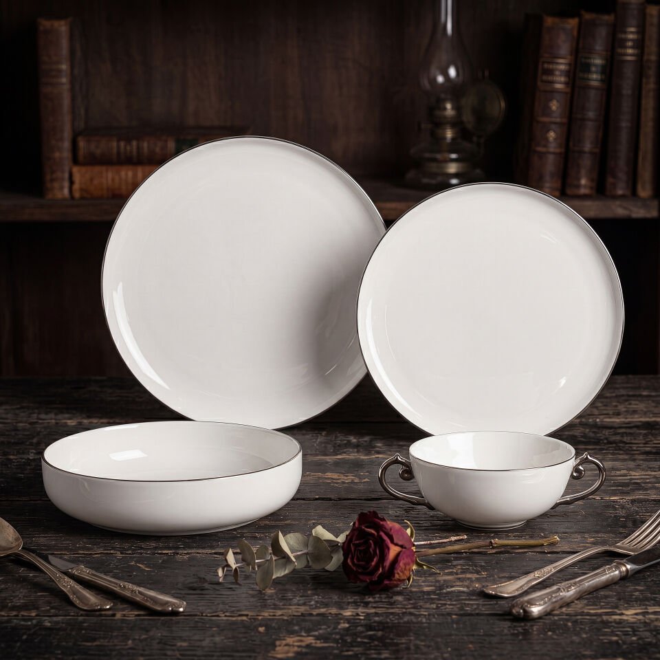 Rina White 24 Parça Yemek Takımı