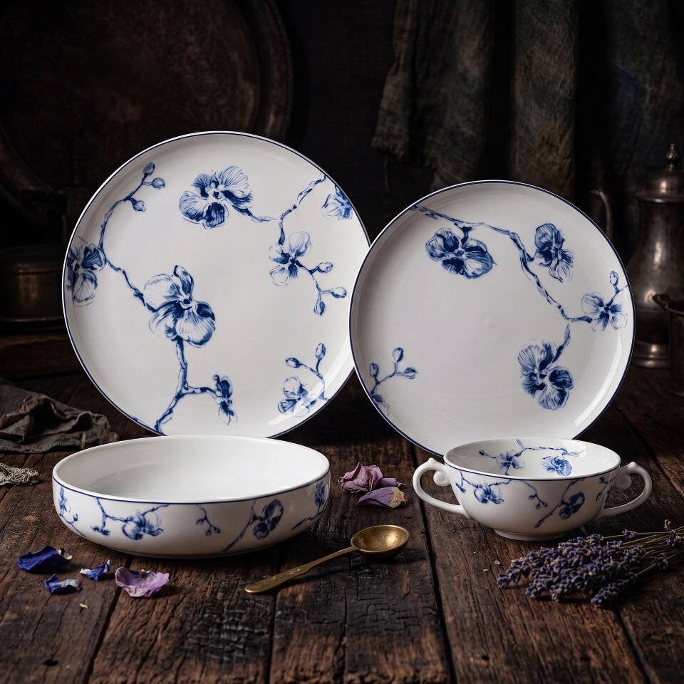 Rina Orchid 24 Parça Yemek Takımı