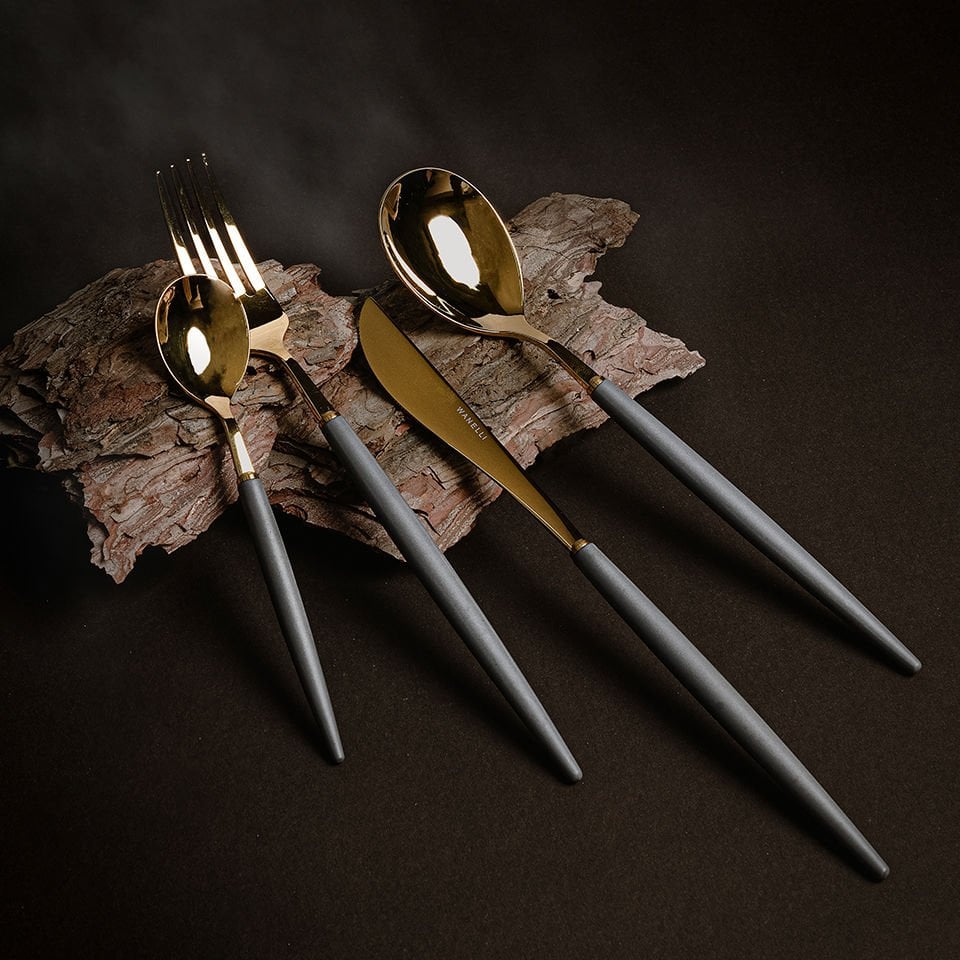 Rotti Gri Gold 24 Parça Çatal Kaşık Bıçak Seti