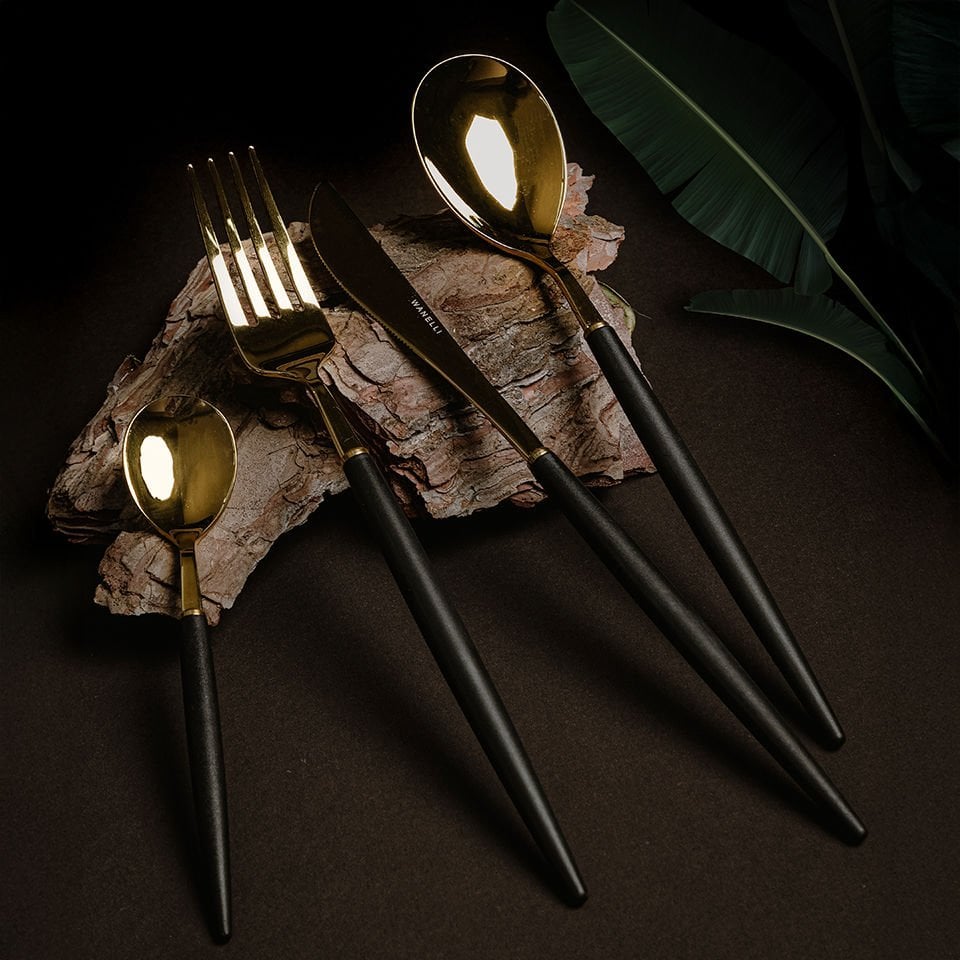 Rotti Siyah Gold 24 Parça Çatal Kaşık Bıçak Seti