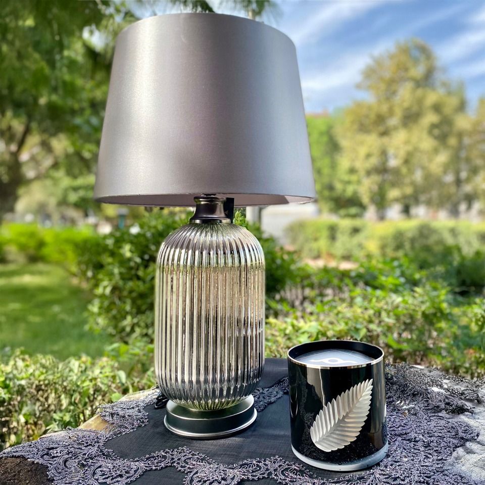 Luna Gri Platin  Abajur 68 cm