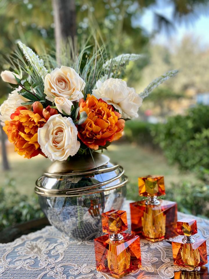 Tina Turuncu Dekoratif Şişe 16 cm