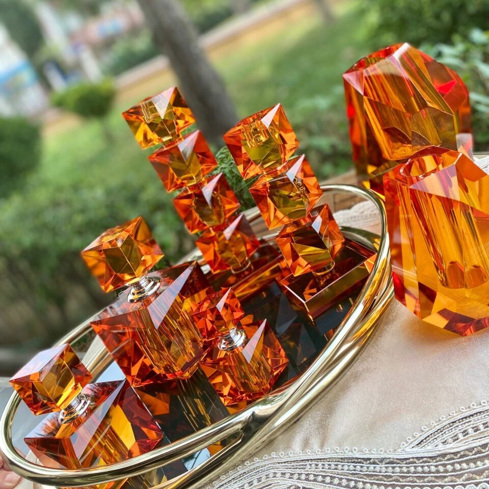 Tina Turuncu Şamdan 19 cm