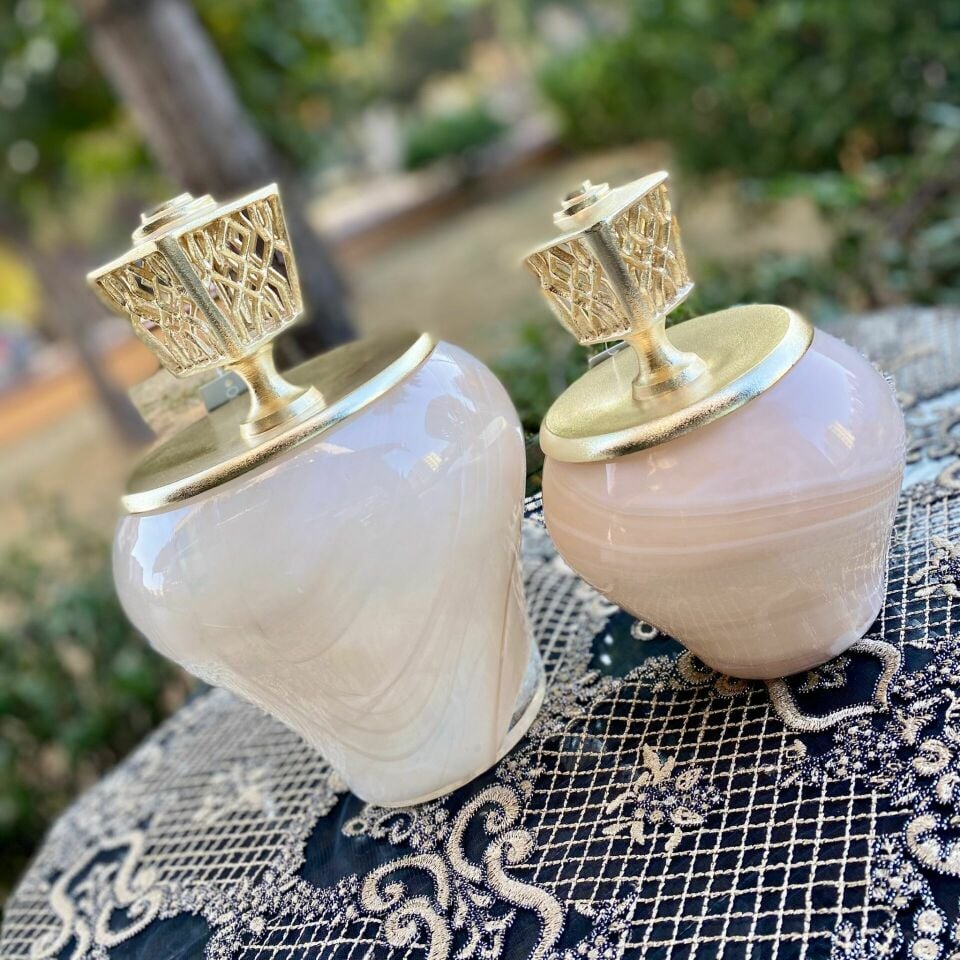 Hermes Gold Kapaklı Küp 20 cm