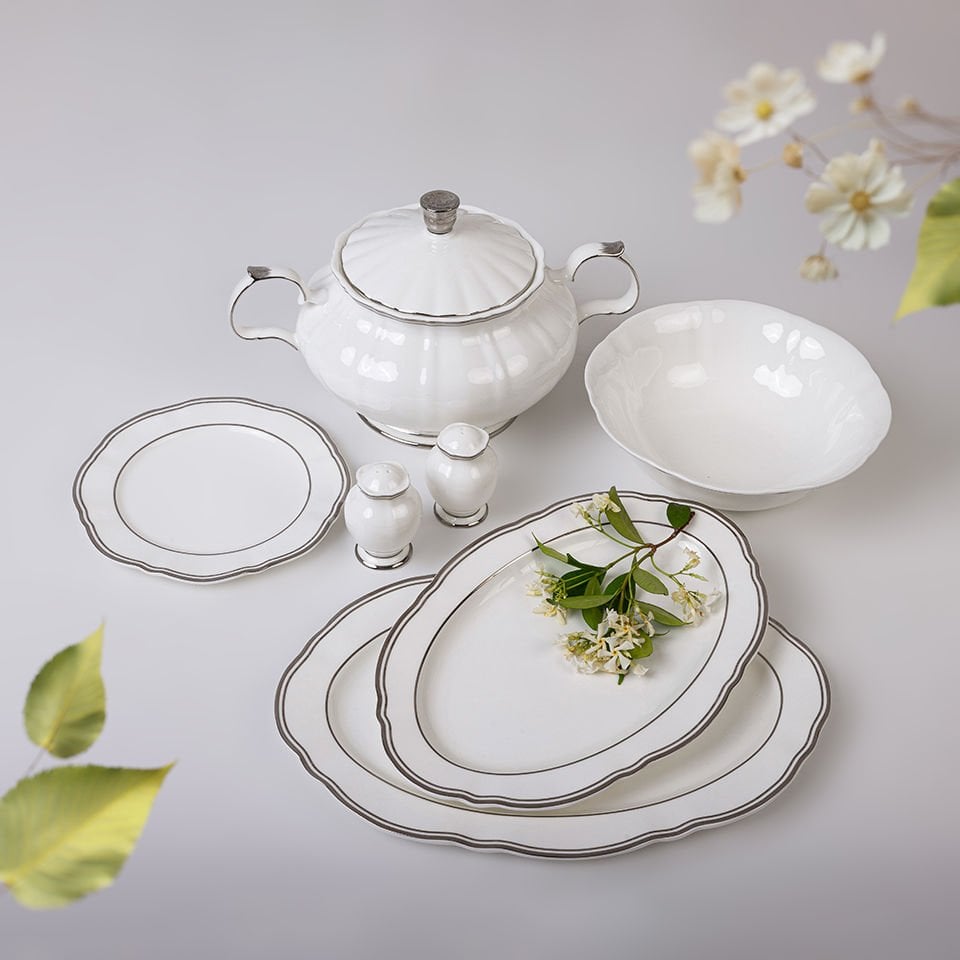 Eva Platin 70 Parça Yemek Takımı