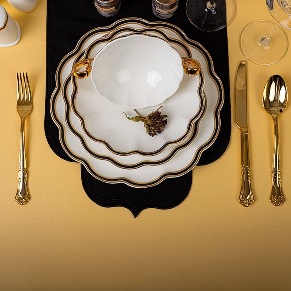 Pıa Black 60 Parça Yemek Takımı