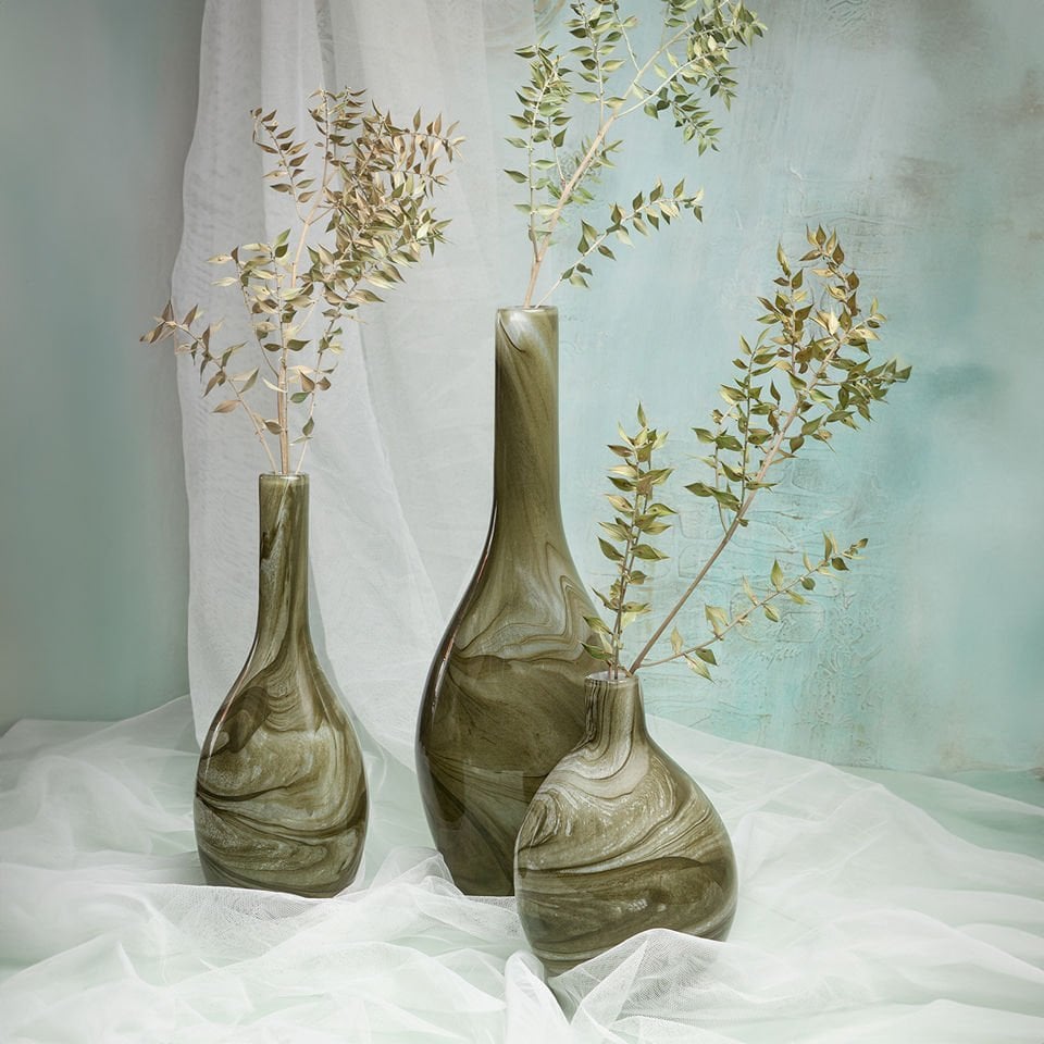 Serenıty Soft Green Vazo 41 x 14 cm