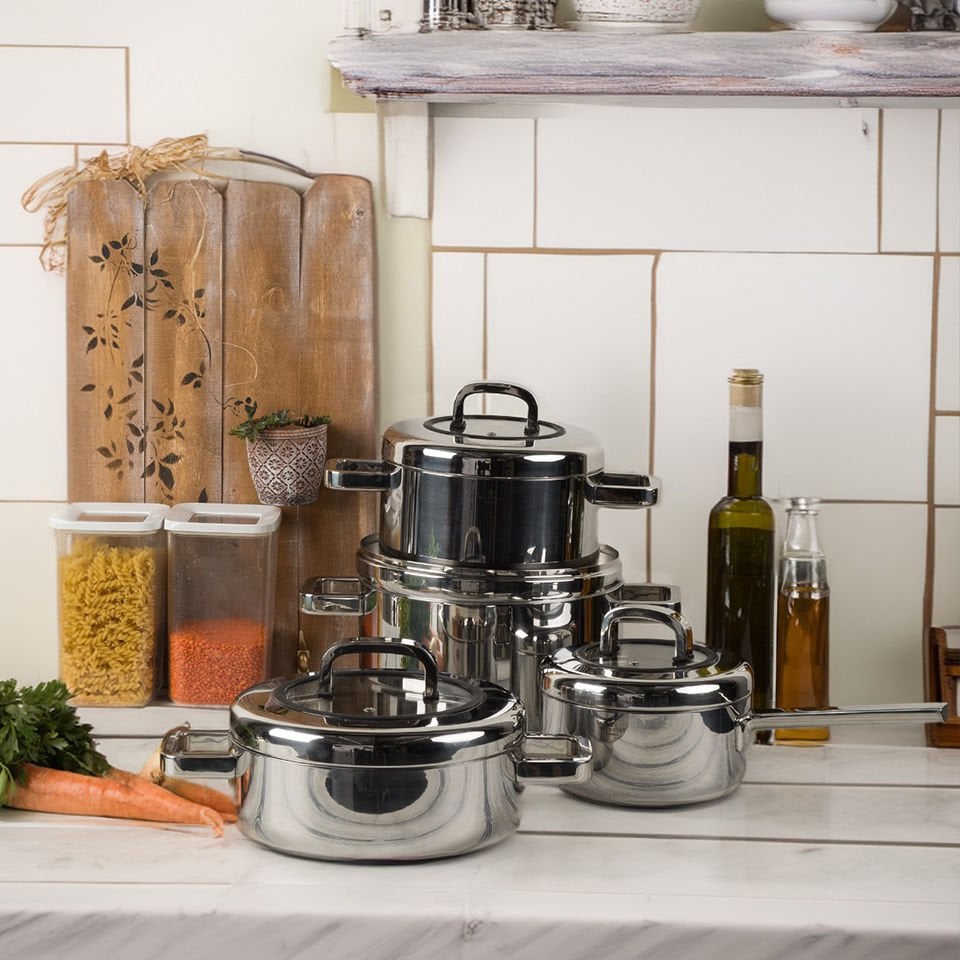 Marcella 8 parça Çelik Tencere Seti